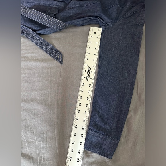 Seven For All Mankind Long- Sleeve Zip Front Denim Dress Size Large - Picture 15 of 15